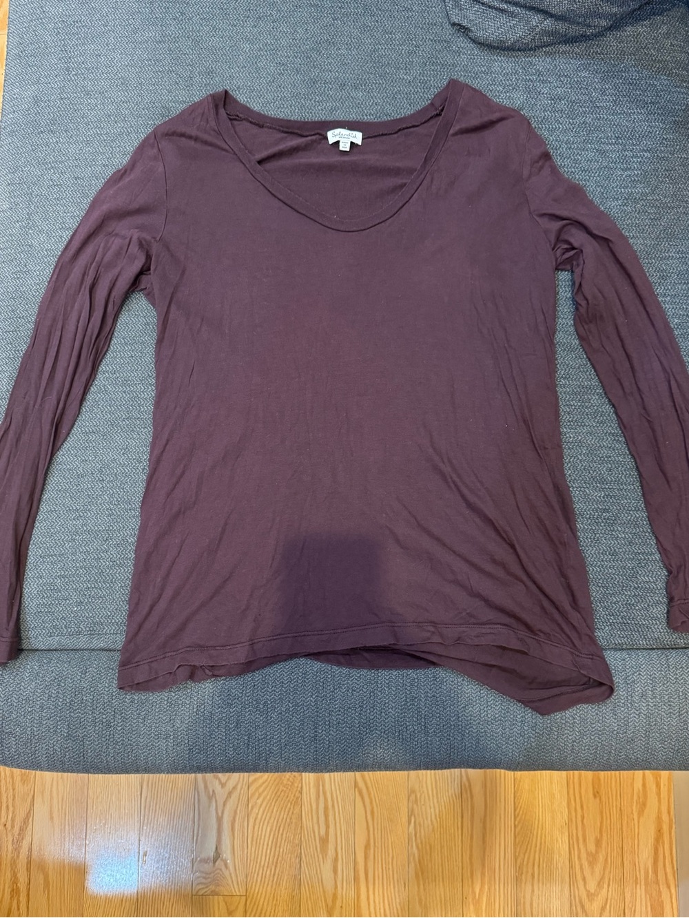 Splendid Scoop Neck Long Sleeve Top — Plum